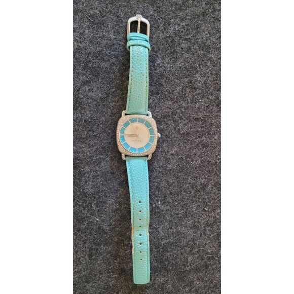 Judith Ripka Silver-tone Sleeping Beauty Turquoise Leather Ladies Watch - Picture 2 of 5